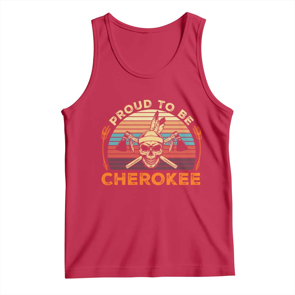 Cherokee Heritage Pride Tank Top Vintage Native American Warrior Skull TS12 Red Print Your Wear