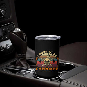 Cherokee Heritage Pride Tumbler Cup Vintage Native American Warrior Skull TS12 Print Your Wear