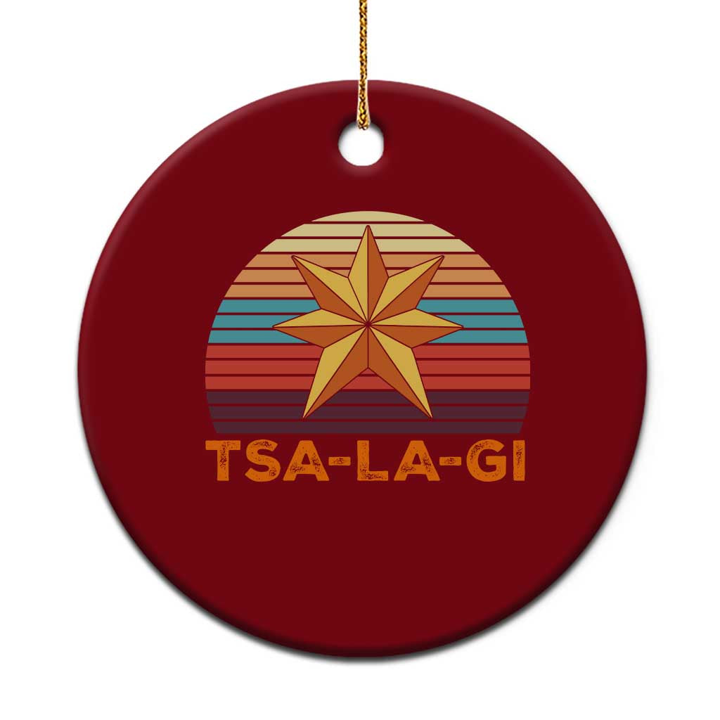 Tsalagi Seven Pointed Star Ceramic Ornament Cherokee Native American Heritage TS12 1pc Red Print Your Wear