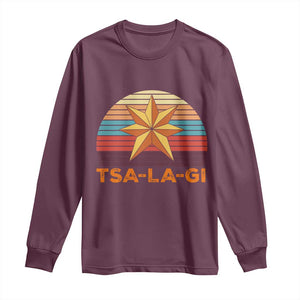 Tsalagi Seven Pointed Star Long Sleeve Shirt Cherokee Native American Heritage TS12 Maroon Print Your Wear