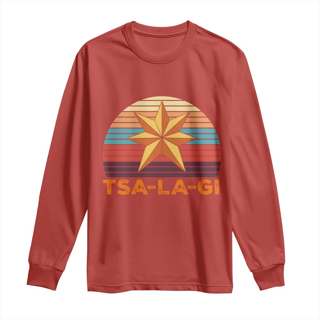 Tsalagi Seven Pointed Star Long Sleeve Shirt Cherokee Native American Heritage TS12 Red Print Your Wear