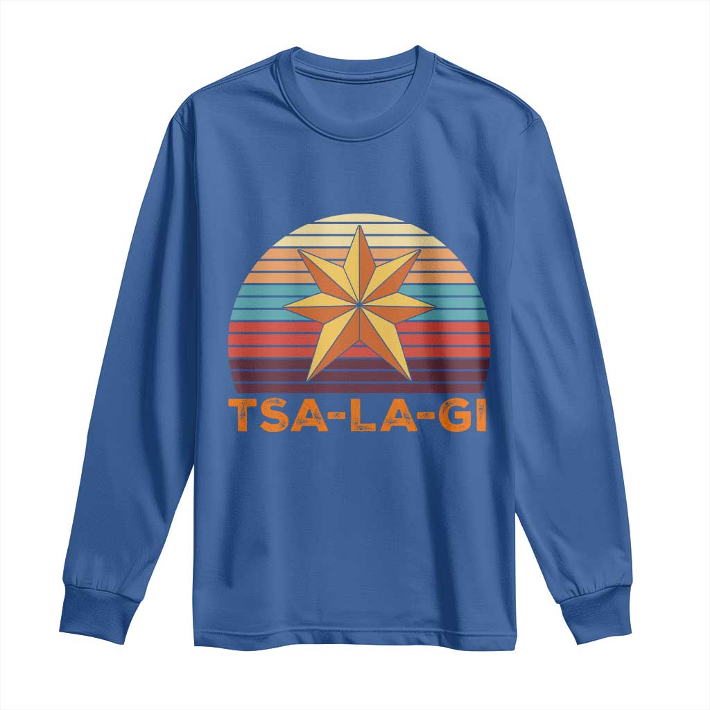 Tsalagi Seven Pointed Star Long Sleeve Shirt Cherokee Native American Heritage TS12 Royal Blue Print Your Wear