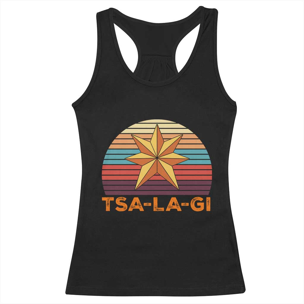 Tsalagi Seven Pointed Star Racerback Tank Top Cherokee Native American Heritage TS12 Black Print Your Wear