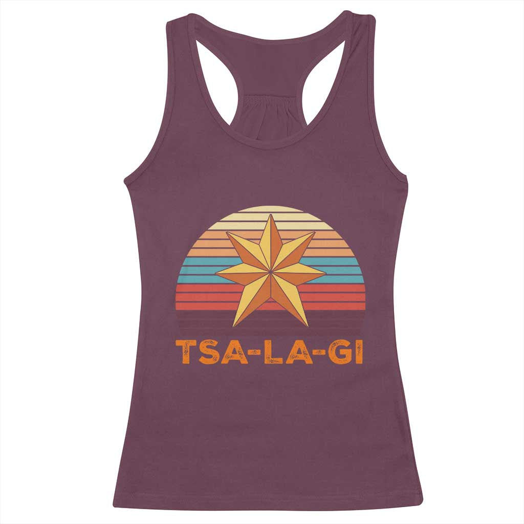 Tsalagi Seven Pointed Star Racerback Tank Top Cherokee Native American Heritage TS12 Maroon Print Your Wear