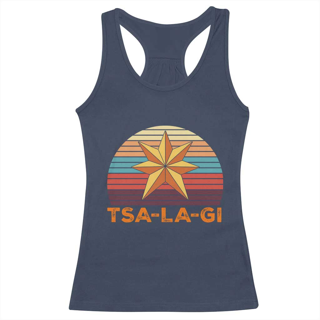 Tsalagi Seven Pointed Star Racerback Tank Top Cherokee Native American Heritage TS12 Navy Print Your Wear