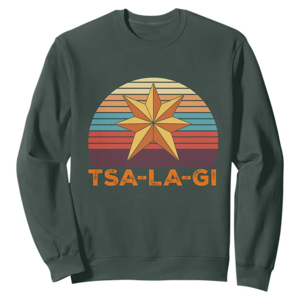 Tsalagi Seven Pointed Star Sweatshirt Cherokee Native American Heritage TS12 Dark Forest Green Print Your Wear