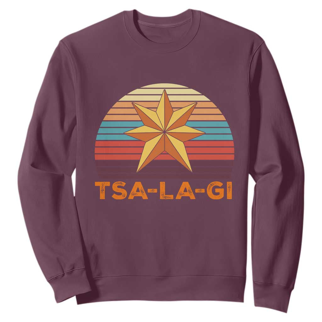 Tsalagi Seven Pointed Star Sweatshirt Cherokee Native American Heritage TS12 Maroon Print Your Wear