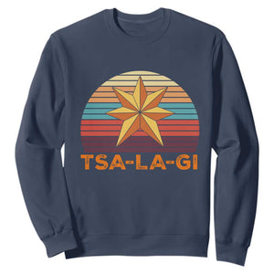 Tsalagi Seven Pointed Star Sweatshirt Cherokee Native American Heritage TS12 Navy Print Your Wear
