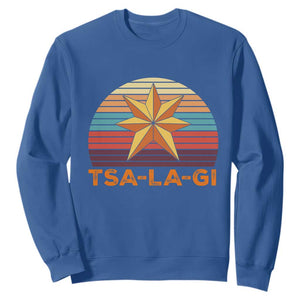 Tsalagi Seven Pointed Star Sweatshirt Cherokee Native American Heritage TS12 Royal Blue Print Your Wear