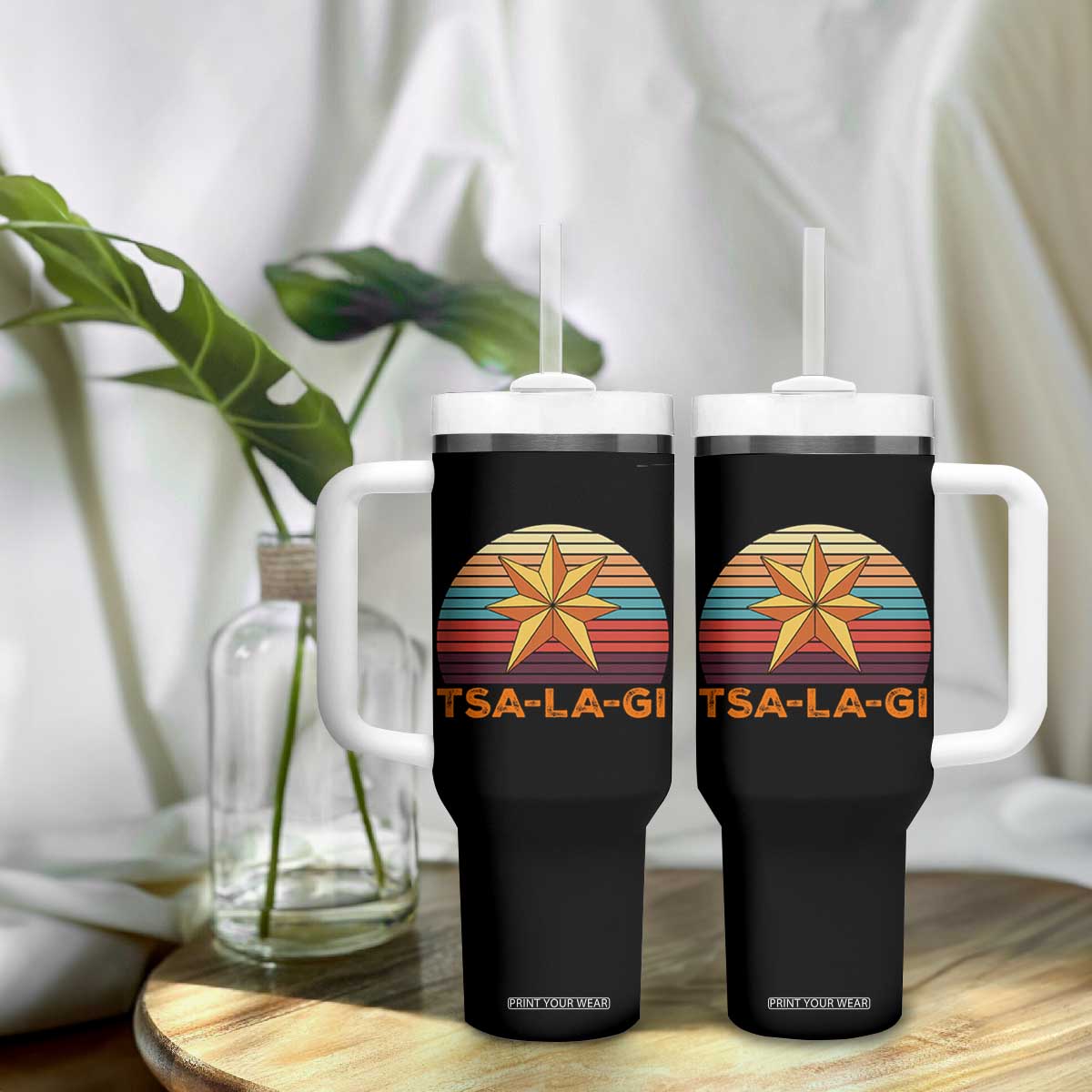 Tsalagi Seven Pointed Star Tumbler With Handle Cherokee Native American Heritage TS12 Print Your Wear