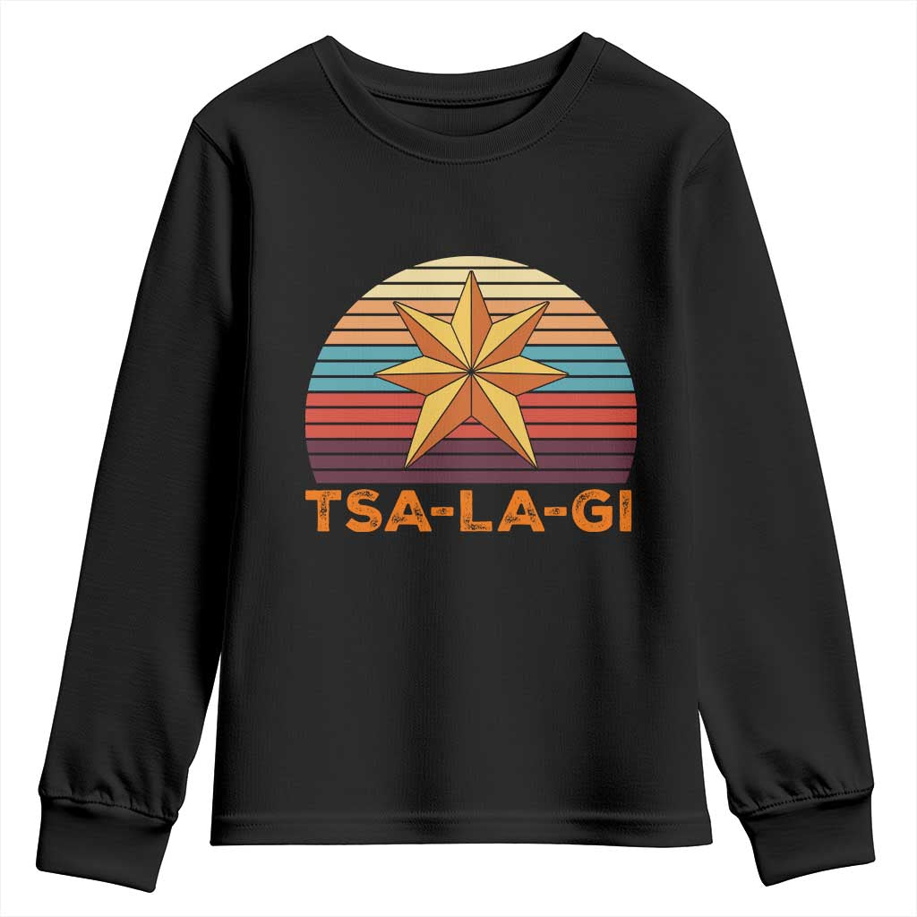 Tsalagi Seven Pointed Star Youth Sweatshirt Cherokee Native American Heritage TS12 Black Print Your Wear