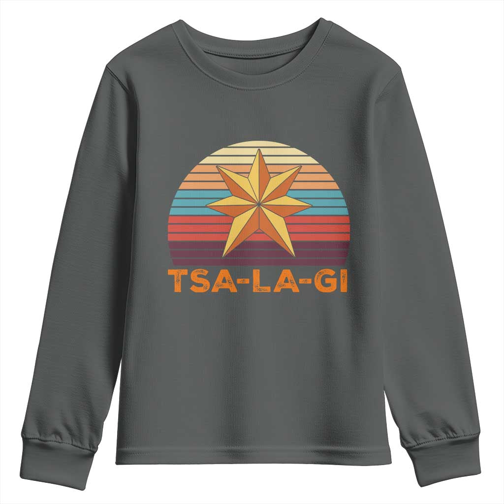 Tsalagi Seven Pointed Star Youth Sweatshirt Cherokee Native American Heritage TS12 Dark Heather Print Your Wear