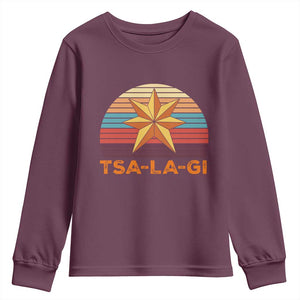 Tsalagi Seven Pointed Star Youth Sweatshirt Cherokee Native American Heritage TS12 Maroon Print Your Wear