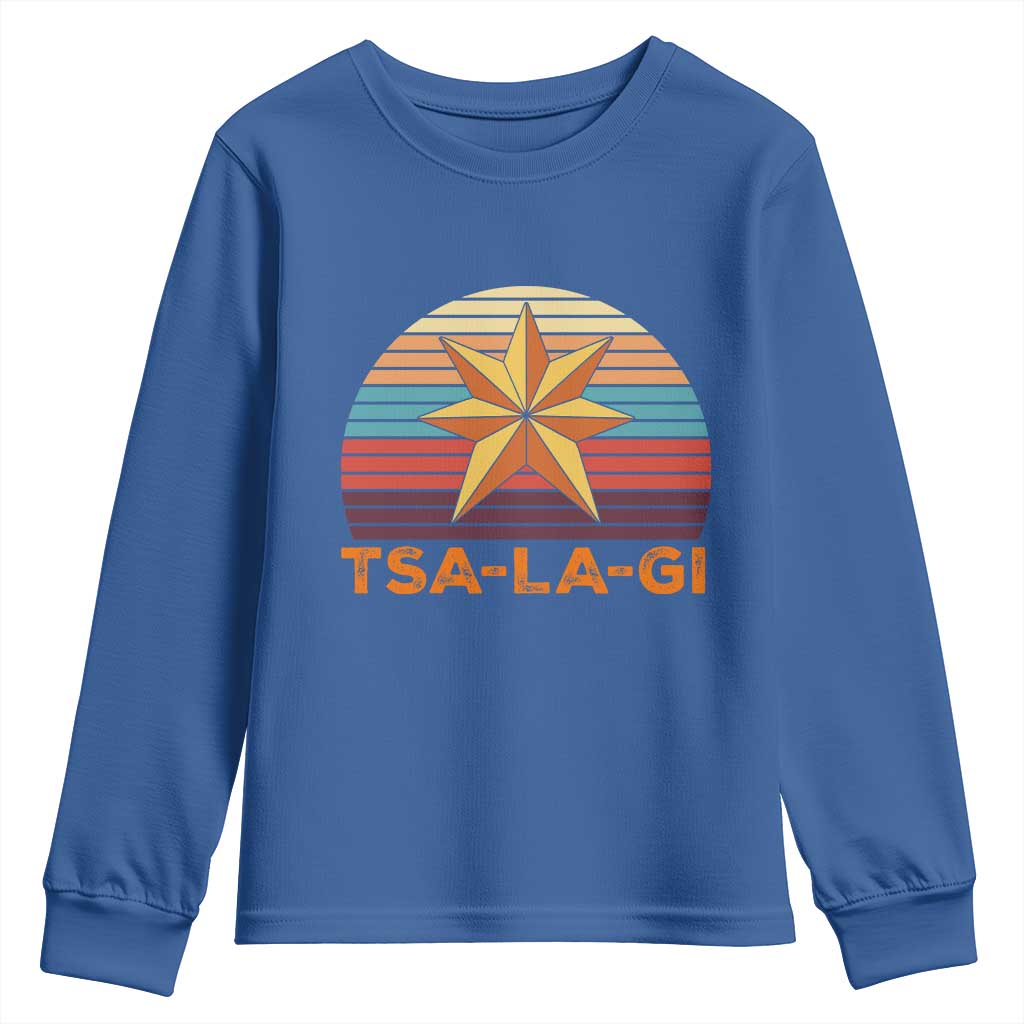 Tsalagi Seven Pointed Star Youth Sweatshirt Cherokee Native American Heritage TS12 Royal Blue Print Your Wear