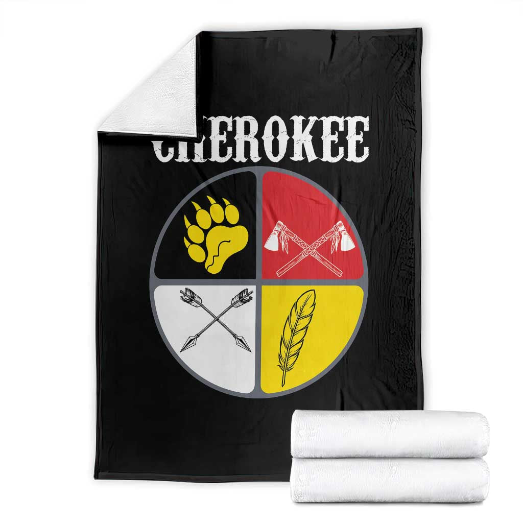 Cherokee Cultural Pride Throw Blanket Native American Medicine Wheel Art TS12 Black Print Your Wear