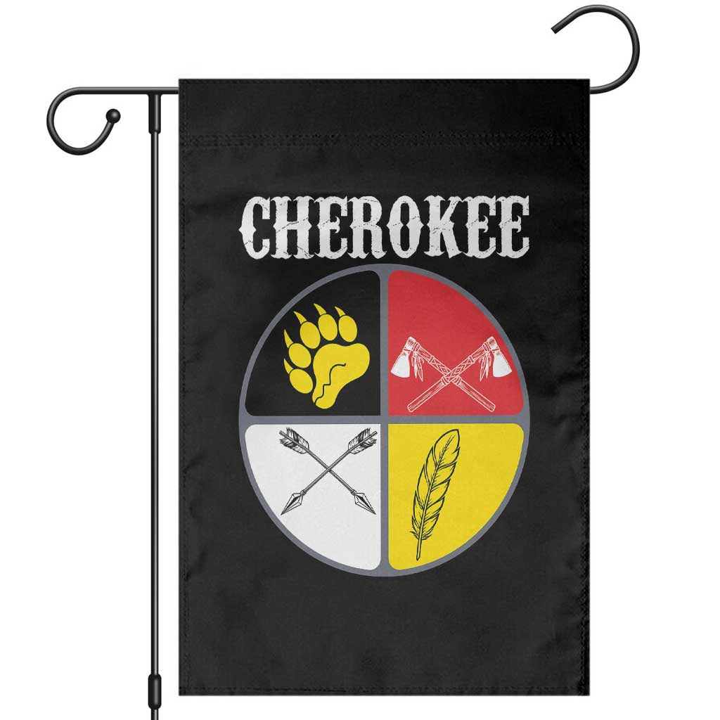 Cherokee Cultural Pride Garden Flag Native American Medicine Wheel Art TS12 Black Print Your Wear