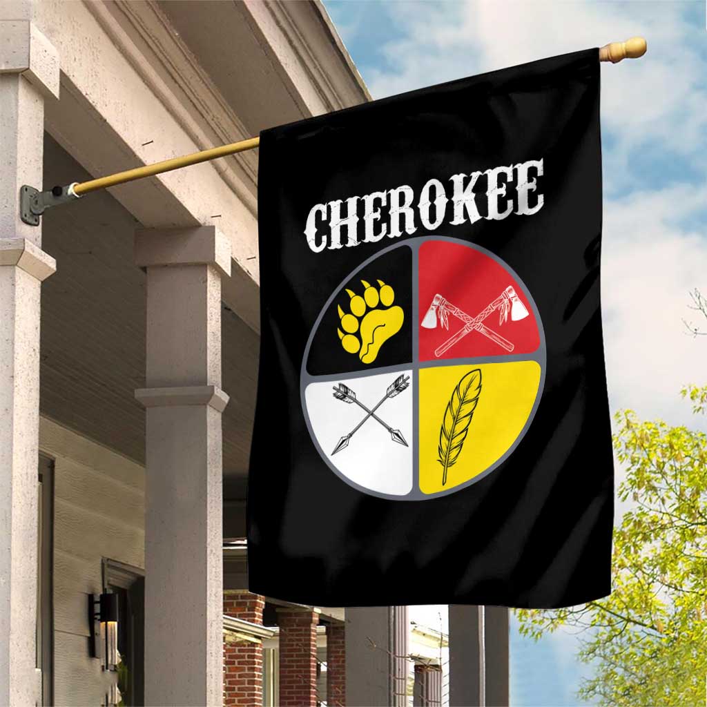 Cherokee Cultural Pride Garden Flag Native American Medicine Wheel Art TS12 Print Your Wear