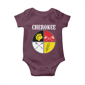 Cherokee Cultural Pride Baby Onesie Native American Medicine Wheel Art TS12 Maroon Print Your Wear