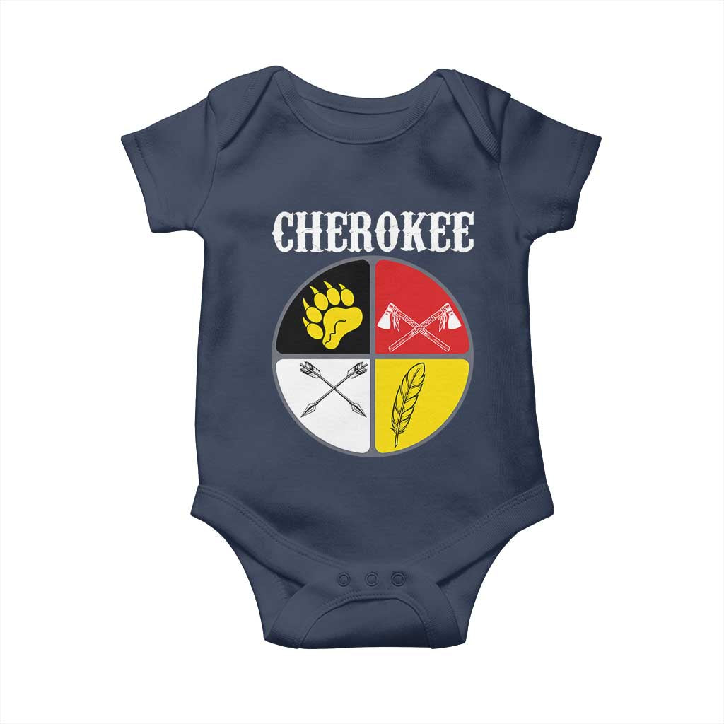 Cherokee Cultural Pride Baby Onesie Native American Medicine Wheel Art TS12 Navy Print Your Wear