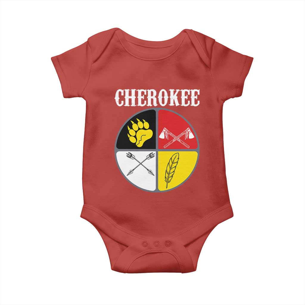 Cherokee Cultural Pride Baby Onesie Native American Medicine Wheel Art TS12 Red Print Your Wear