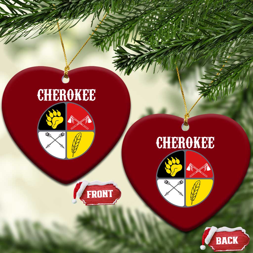 Cherokee Cultural Pride Ceramic Ornament Native American Medicine Wheel Art TS12 Print Your Wear