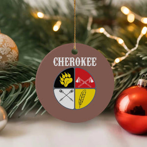 Cherokee Cultural Pride Ceramic Ornament Native American Medicine Wheel Art TS12 1pc Mocha Print Your Wear
