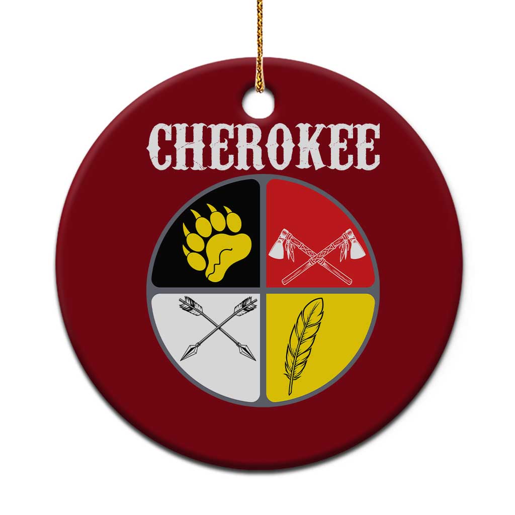 Cherokee Cultural Pride Ceramic Ornament Native American Medicine Wheel Art TS12 1pc Red Print Your Wear