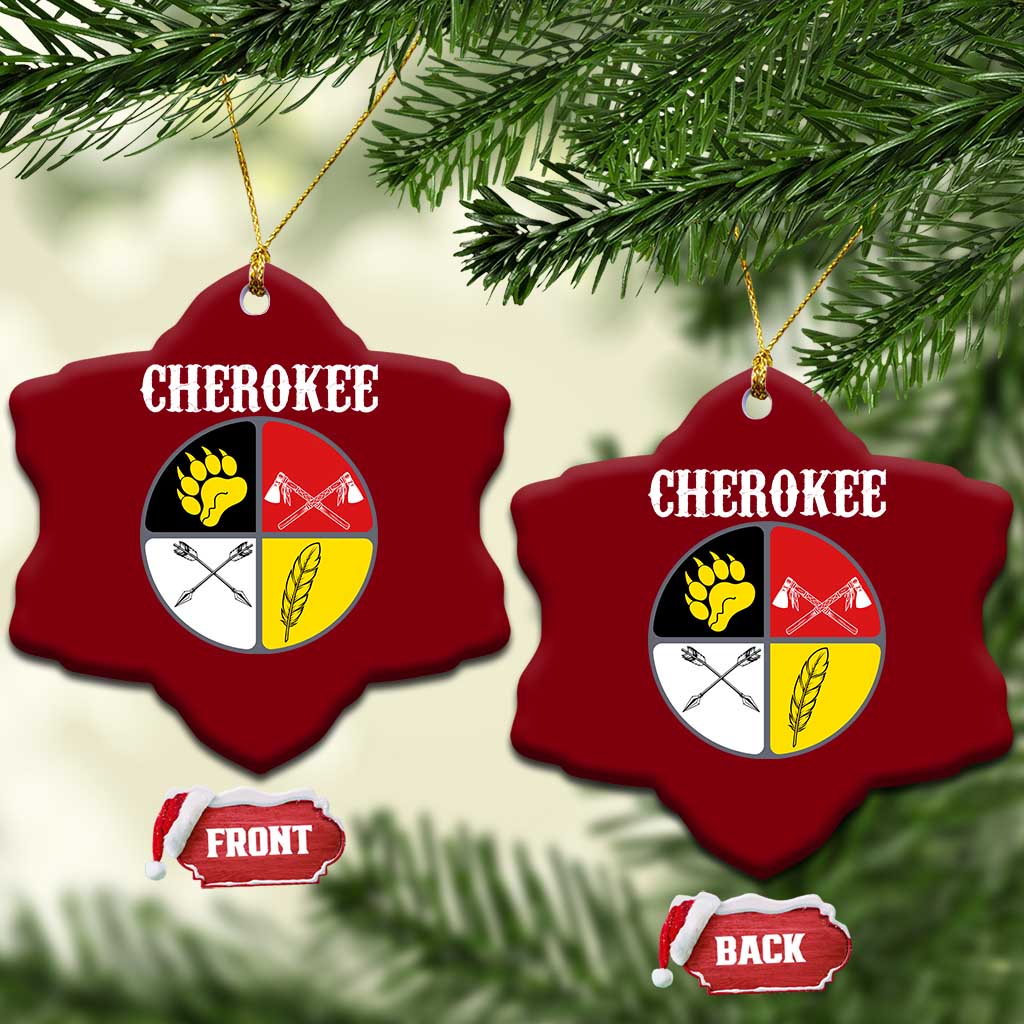 Cherokee Cultural Pride Ceramic Ornament Native American Medicine Wheel Art TS12 Print Your Wear