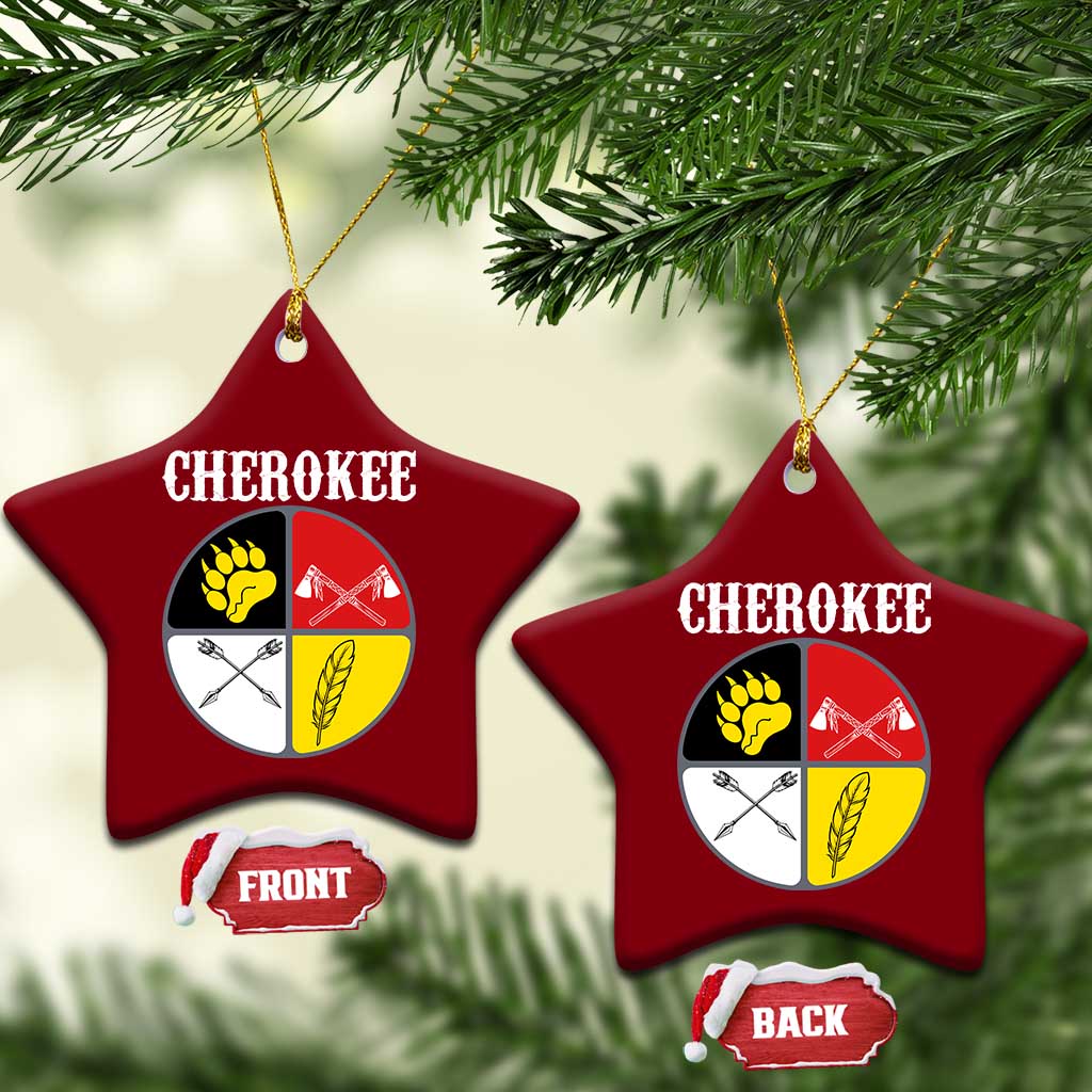 Cherokee Cultural Pride Ceramic Ornament Native American Medicine Wheel Art TS12 Print Your Wear