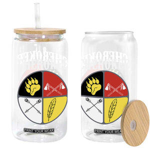 Cherokee Cultural Pride Glass Can Native American Medicine Wheel Art TS12 Print Your Wear