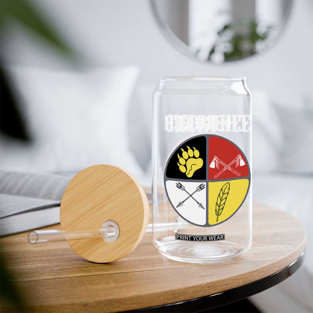 Cherokee Cultural Pride Glass Can Native American Medicine Wheel Art TS12 Print Your Wear