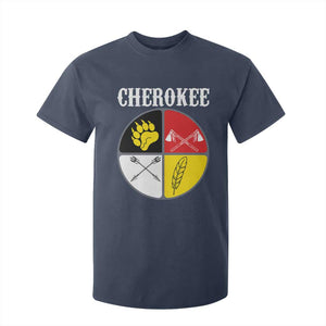 Cherokee Cultural Pride T Shirt For Kid Native American Medicine Wheel Art TS12 Navy Print Your Wear