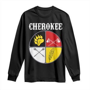 Cherokee Cultural Pride Long Sleeve Shirt Native American Medicine Wheel Art TS12 Black Print Your Wear