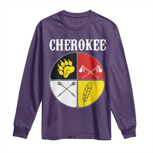 Cherokee Cultural Pride Long Sleeve Shirt Native American Medicine Wheel Art TS12 Purple Print Your Wear