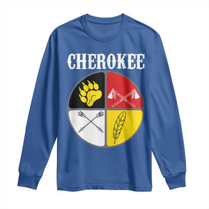Cherokee Cultural Pride Long Sleeve Shirt Native American Medicine Wheel Art TS12 Royal Blue Print Your Wear