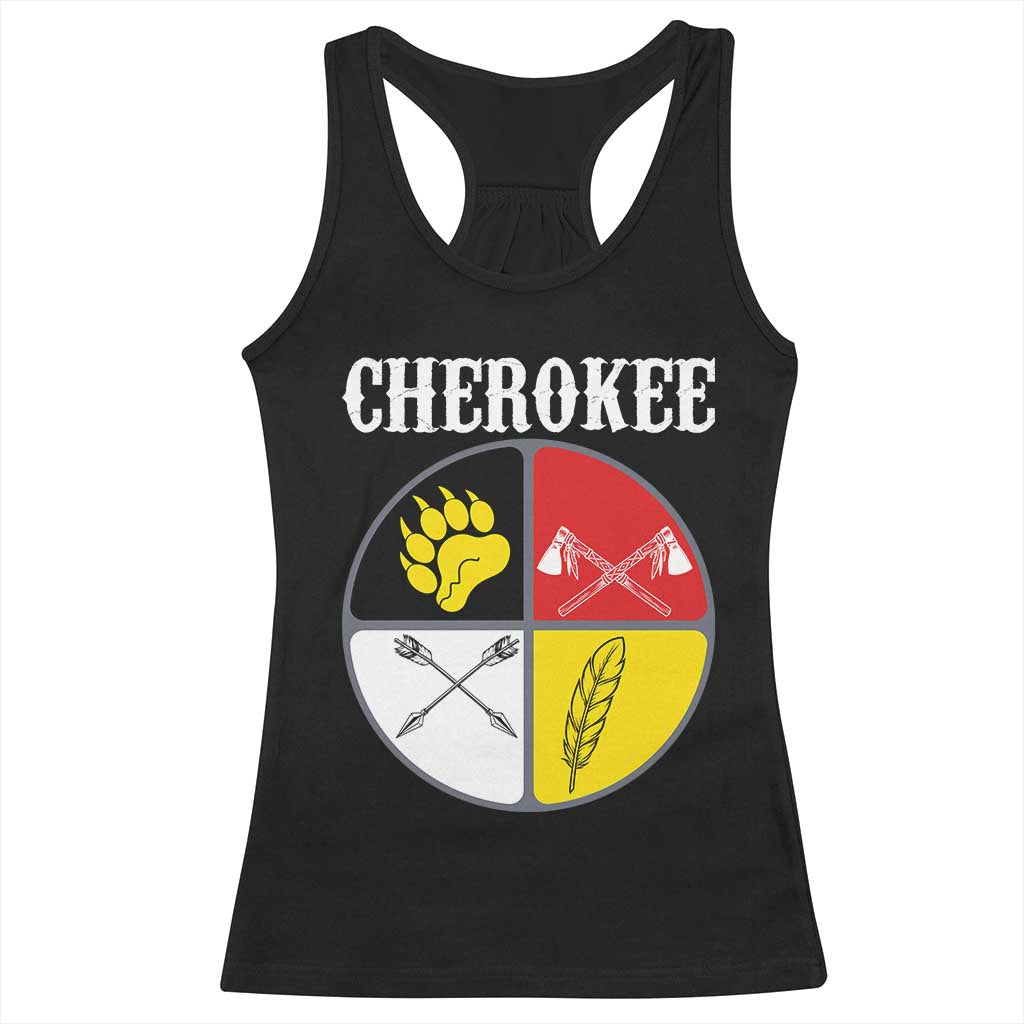 Cherokee Cultural Pride Racerback Tank Top Native American Medicine Wheel Art TS12 Black Print Your Wear