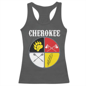 Cherokee Cultural Pride Racerback Tank Top Native American Medicine Wheel Art TS12 Dark Heather Print Your Wear