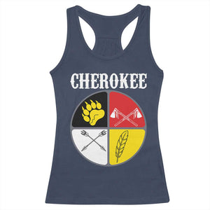 Cherokee Cultural Pride Racerback Tank Top Native American Medicine Wheel Art TS12 Navy Print Your Wear