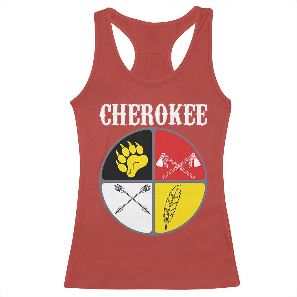 Cherokee Cultural Pride Racerback Tank Top Native American Medicine Wheel Art TS12 Red Print Your Wear