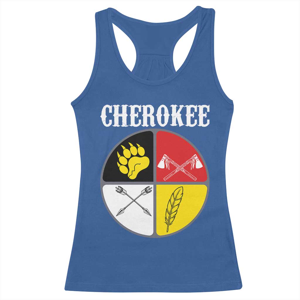 Cherokee Cultural Pride Racerback Tank Top Native American Medicine Wheel Art TS12 Royal Blue Print Your Wear