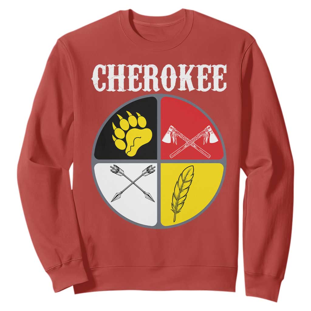 Cherokee Cultural Pride Sweatshirt Native American Medicine Wheel Art TS12 Red Print Your Wear