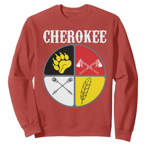 Cherokee Cultural Pride Sweatshirt Native American Medicine Wheel Art TS12 Red Print Your Wear