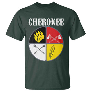 Cherokee Cultural Pride T Shirt Native American Medicine Wheel Art TS12 Dark Forest Green Print Your Wear