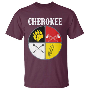 Cherokee Cultural Pride T Shirt Native American Medicine Wheel Art TS12 Maroon Print Your Wear