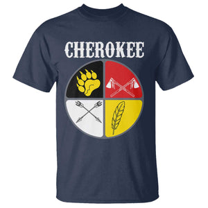 Cherokee Cultural Pride T Shirt Native American Medicine Wheel Art TS12 Navy Print Your Wear