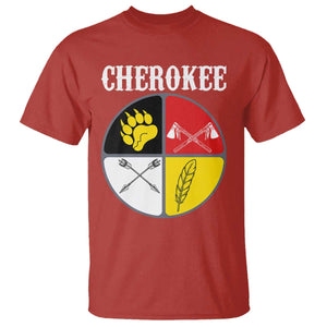Cherokee Cultural Pride T Shirt Native American Medicine Wheel Art TS12 Red Print Your Wear