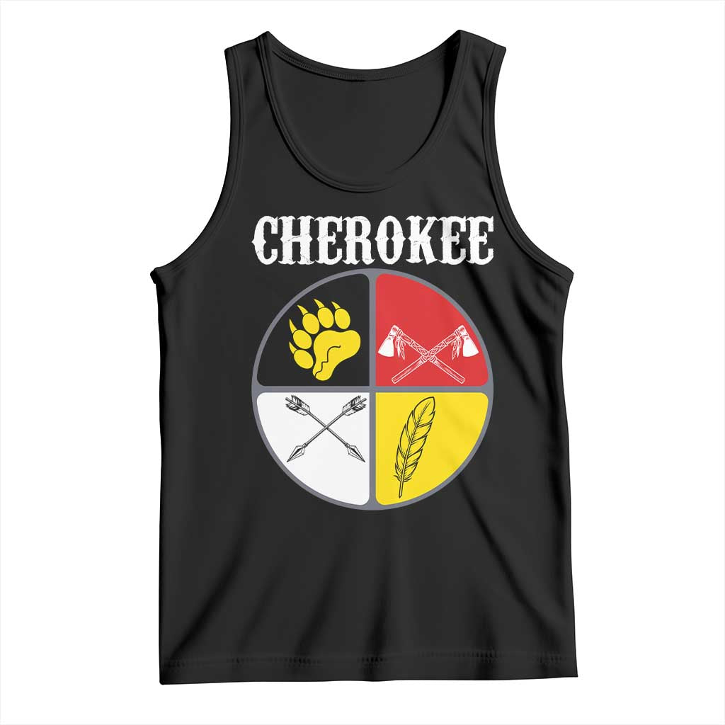 Cherokee Cultural Pride Tank Top Native American Medicine Wheel Art TS12 Black Print Your Wear