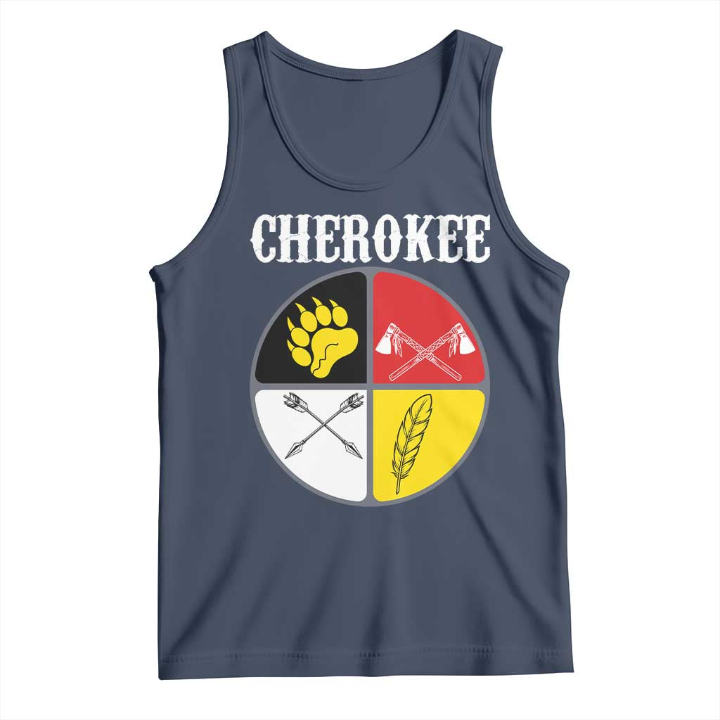 Cherokee Cultural Pride Tank Top Native American Medicine Wheel Art TS12 Navy Print Your Wear
