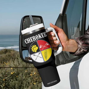 Cherokee Cultural Pride Tumbler With Handle Native American Medicine Wheel Art TS12 Print Your Wear