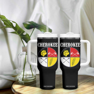 Cherokee Cultural Pride Tumbler With Handle Native American Medicine Wheel Art TS12 Print Your Wear